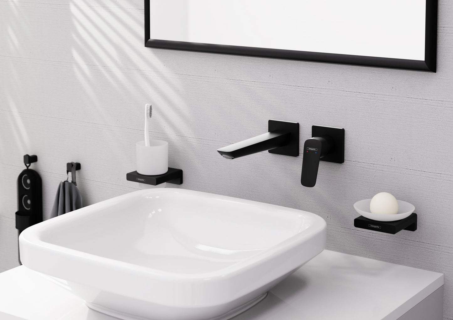 HANSGROHE 71256671 Logis Fine Wall-Mounted Single-Handle Faucet Trim, 1.2 GPM - Matte Black
