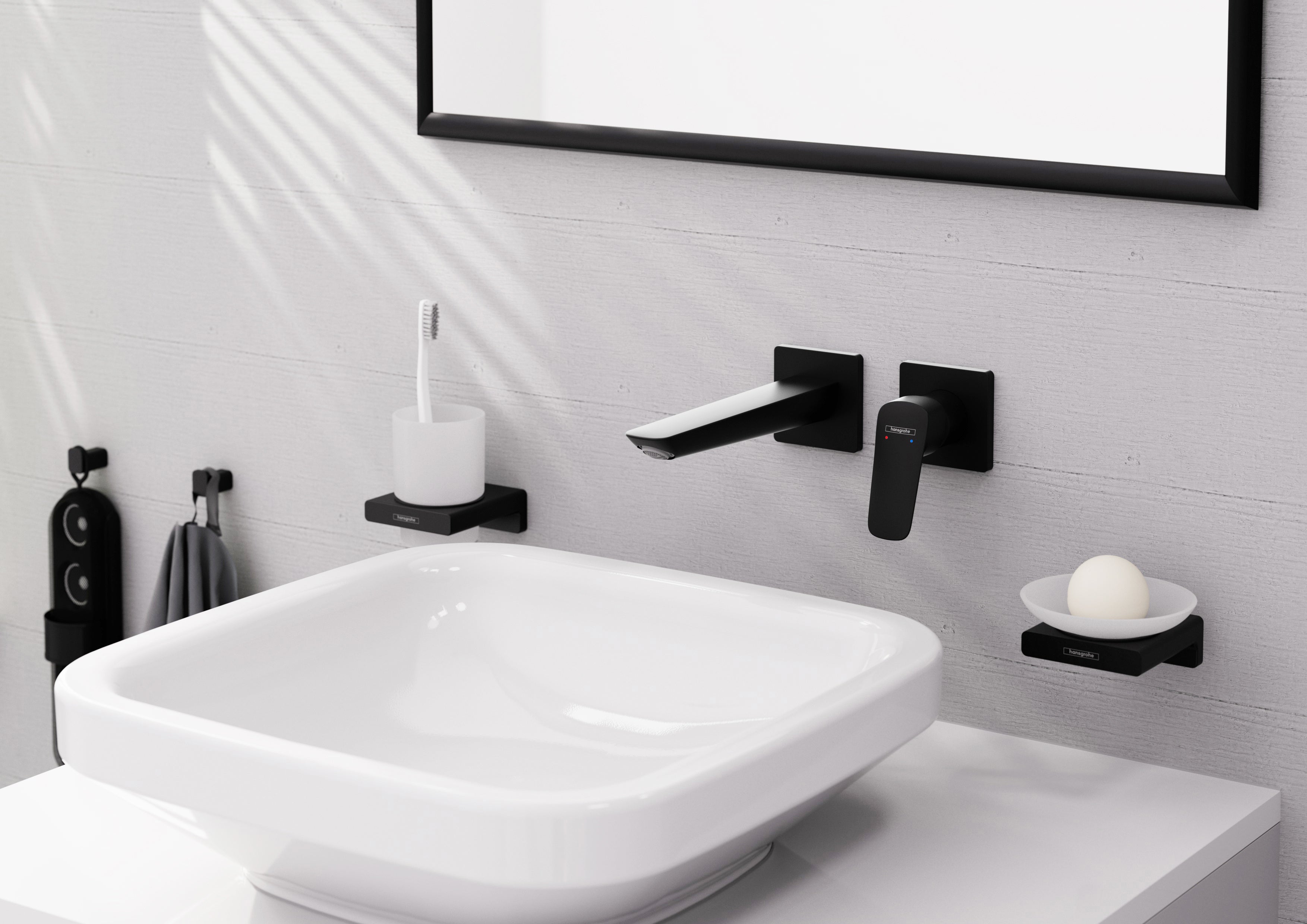 HANSGROHE 71256671 Logis Fine Wall-Mounted Single-Handle Faucet Trim, 1.2 GPM - Matte Black
