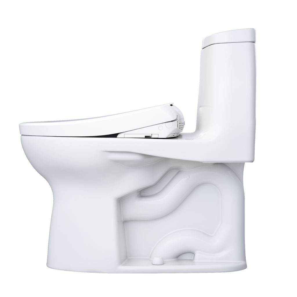TOTO MW6044736CUFG#01 Washlet+ Ultramax Ii 1G One-Piece Elongated 1.0 Gpf Toilet And Washlet+ S7A Contemporary Bidet Seat - Cotton White