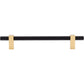 JEFFREY ALEXANDER 478-160MBBG Larkin 2 160 mm Center-to-Center Bar Pull - Matte Black w/Brushed Gold