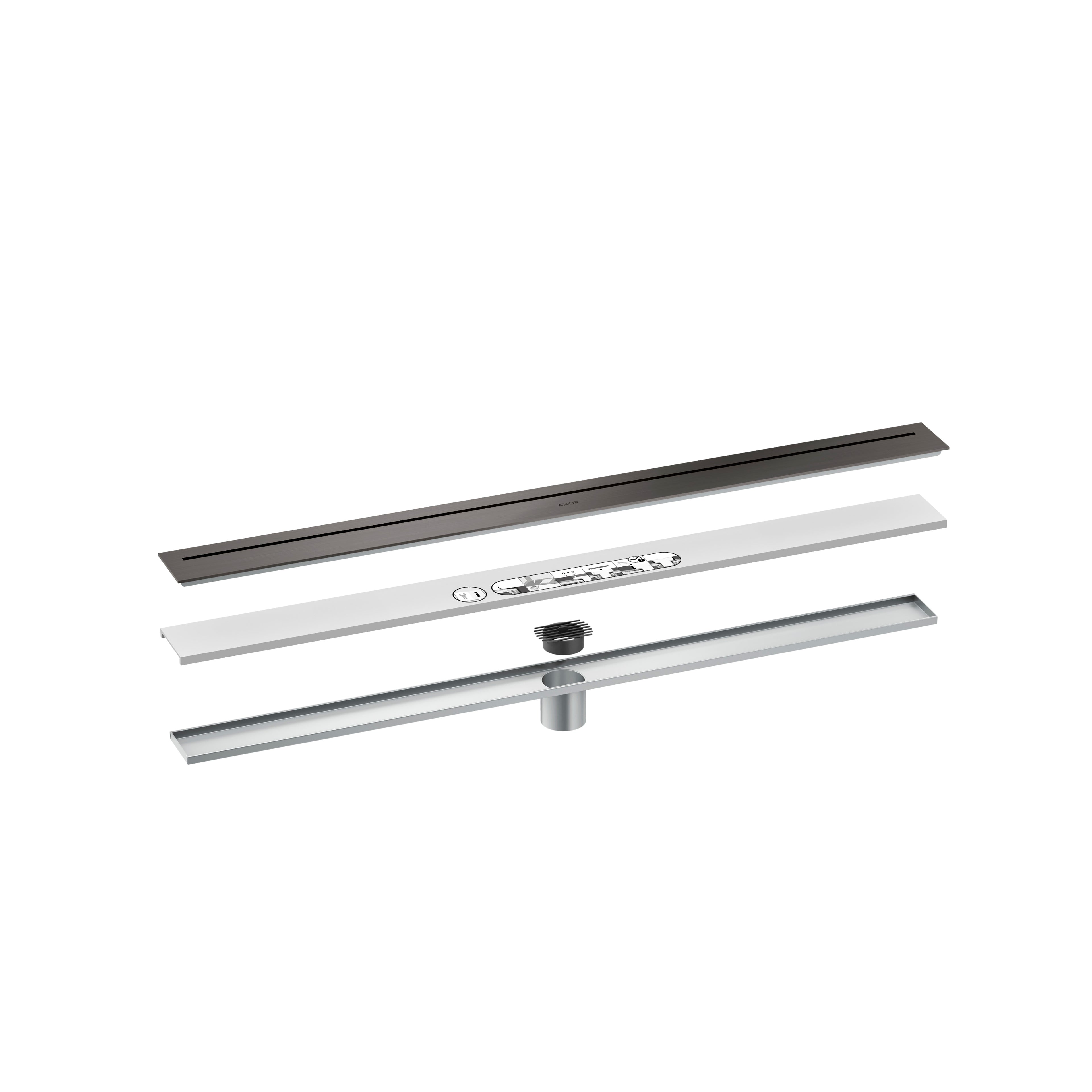 AXOR 42522341 Drains Floor Installation 35 7/16" - Brushed Black Chrome
