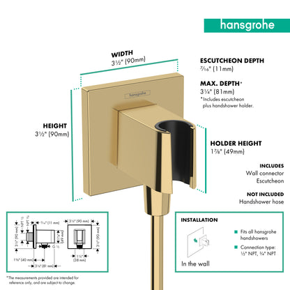 HANSGROHE 26889991  Wall Outlet with Handshower Holder - Polished Gold Optic