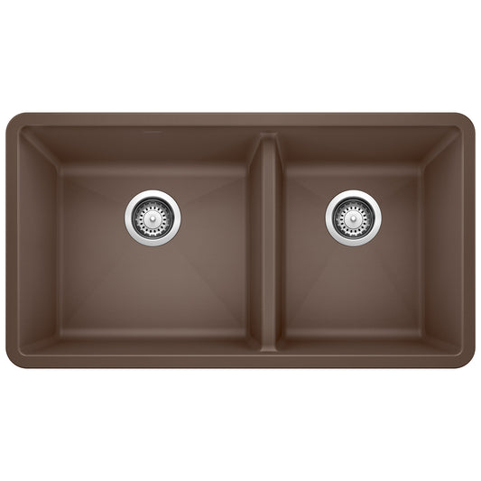 BLANCO 441129 Precis Precis SILGRANIT 33" 60/40 Double Bowl Undermount Kitchen Sink - Cafe in Cafe