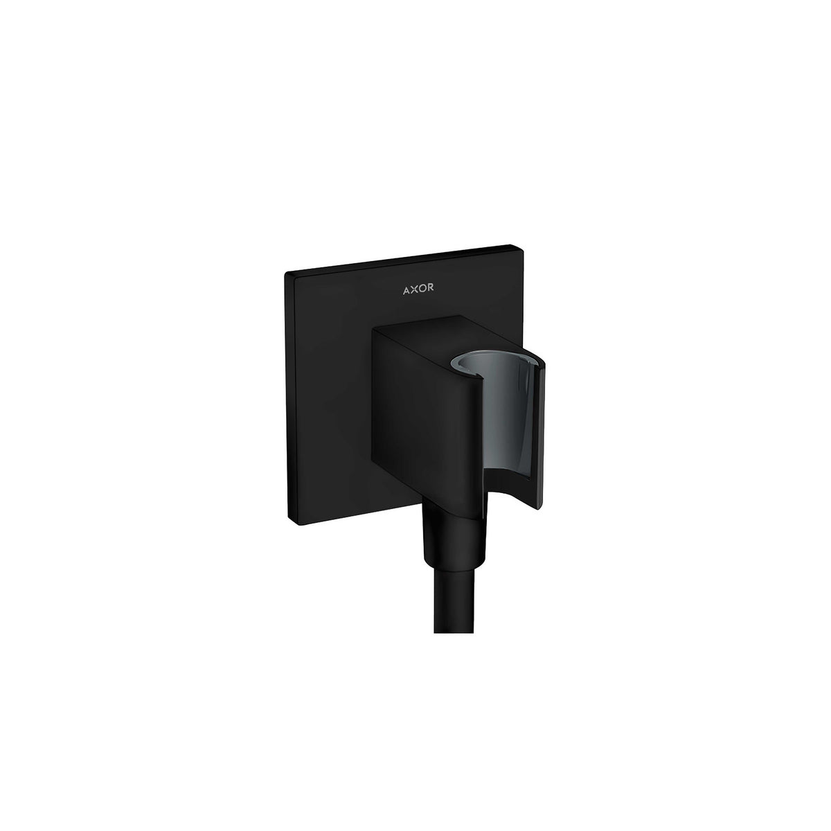 AXOR 36734671 ShowerSolutions Wall Outlet with Handshower Holder, Square - Matte Black