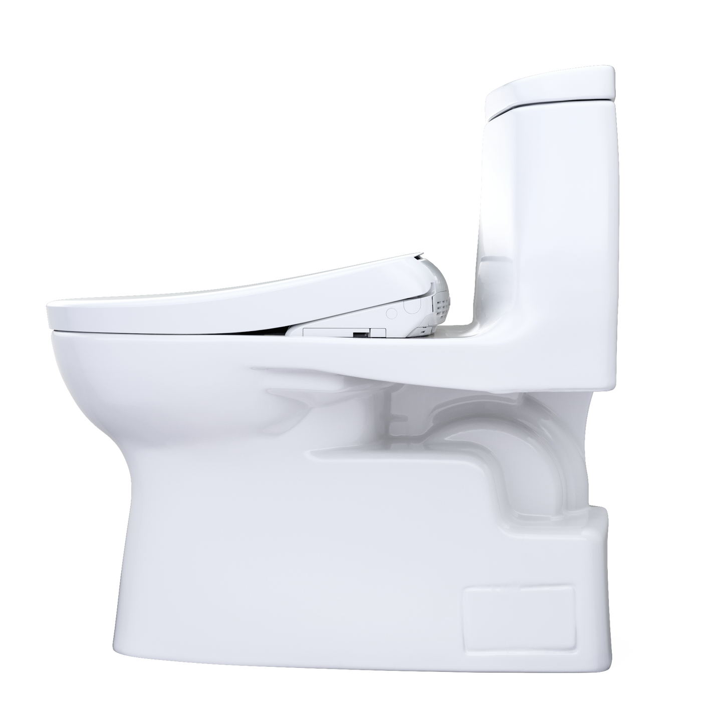 TOTO MW6144736CUFGA#01 WASHLET+ Carlyle II 1G One-Piece Elongated 1.0 GPF Toilet with Auto Flush WASHLET+ S7A Contemporary Bidet Seat , Cotton White