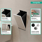 HANSGROHE 56063700 XtraStoris Rock Recessed Trash Bin with Shelf & Tileable Door - Matte White