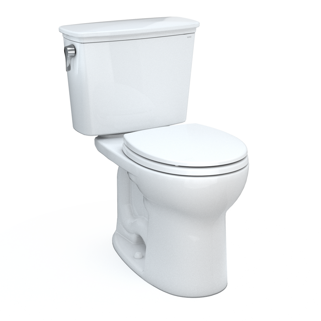 TOTO CST785CEFG#01 Drake Transitional Two-Piece Round 1.28 Gpf Universal Height Tornado Flush Toilet With Cefiontect - Cotton White