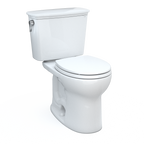 TOTO CST785CEFG#01 Drake Transitional Two-Piece Round 1.28 Gpf Universal Height Tornado Flush Toilet With Cefiontect - Cotton White