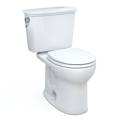 TOTO CST785CEFG#01 Drake Transitional Two-Piece Round 1.28 Gpf Universal Height Tornado Flush Toilet With Cefiontect - Cotton White
