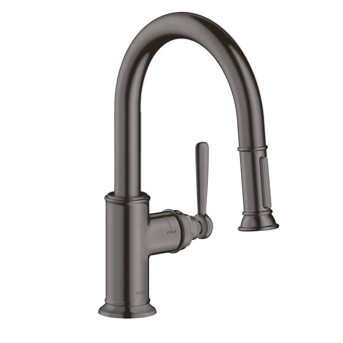 AXOR 16584341 Montreux Prep Kitchen Faucet 2-Spray Pull-Down, 1.75 GPM - Brushed Black Chrome
