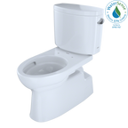 TOTO CST474CEFRG#01 Vespin Ii Two-Piece Elongated 1.28 Gpf Universal Height Skirted Toilet With Cefiontect And Right-Hand Trip Lever - Cotton White