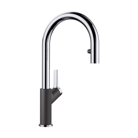 BLANCO 526392 Urbena Urbena Pull-Down Dual-Spray Kitchen Faucet - Chrome/Anthracite in Chrome/Anthracite