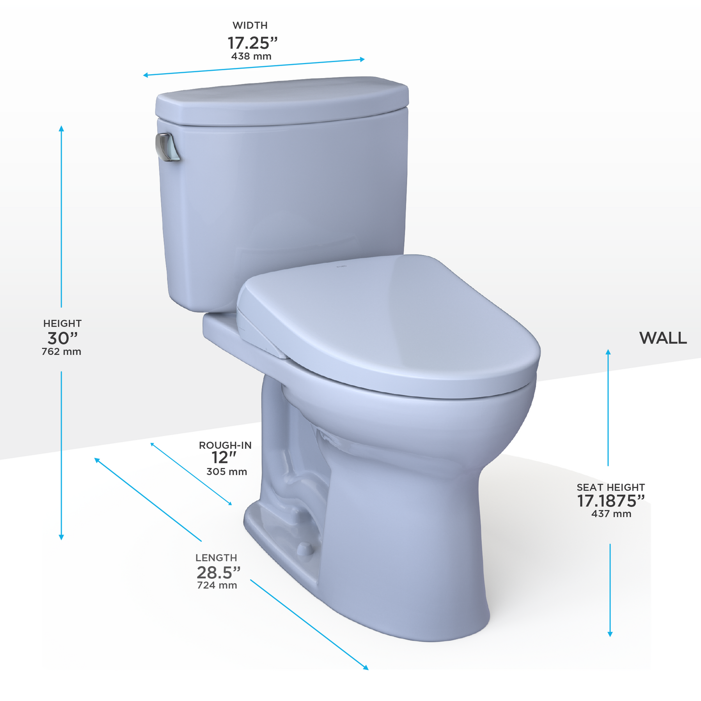 TOTO MW4544736CEFG#01 Washlet+ Drake Ii Two-Piece Elongated 1.28 Gpf Toilet And Washlet+ S7A Contemporary Bidet Seat - Cotton White