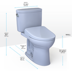 TOTO MW4544726CEFG#01 Washlet+ Drake Ii Two-Piece Elongated 1.28 Gpf Toilet And Washlet+ S7 Contemporary Bidet Seat - Cotton White