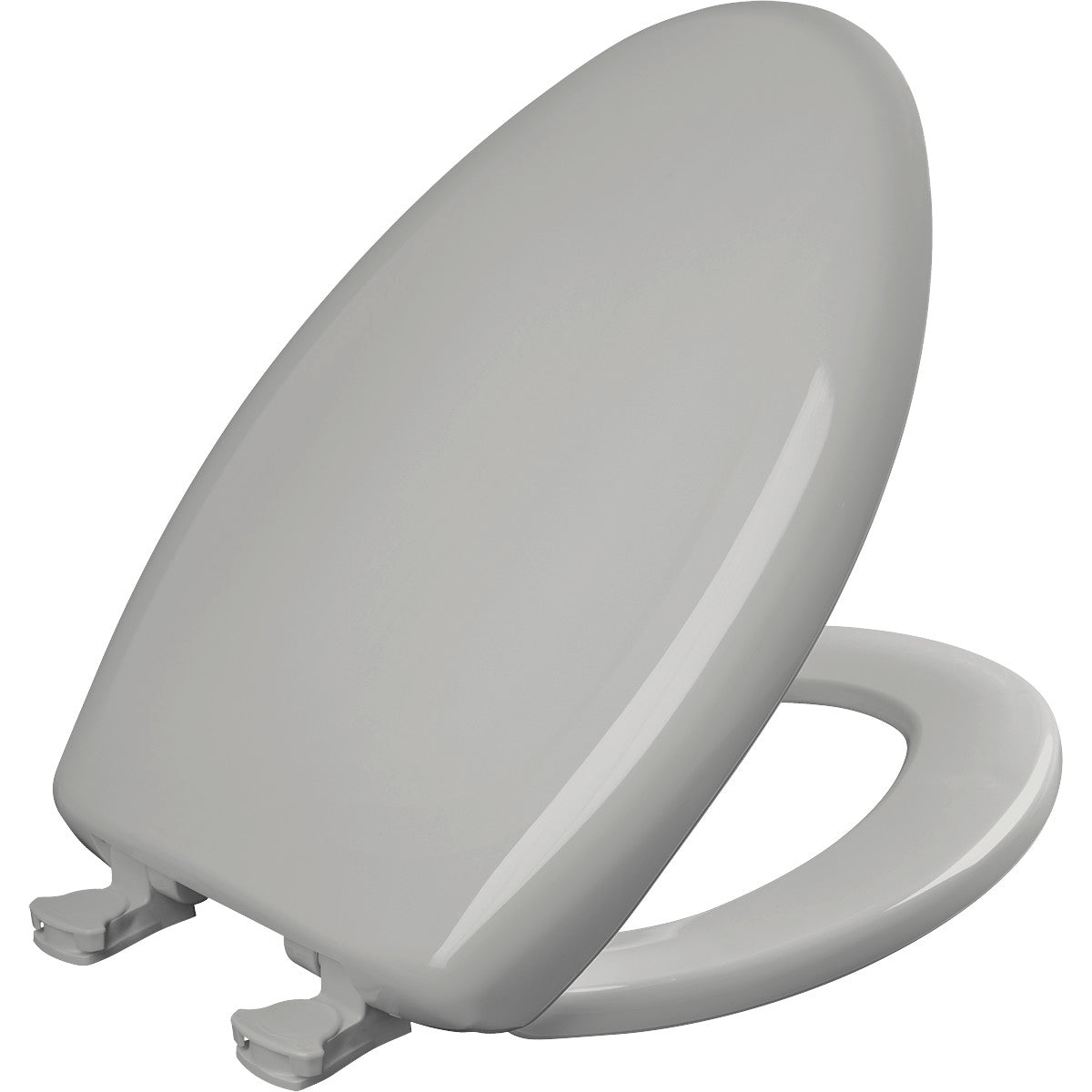 Bemis Elongated Plastic Toilet Seat in Silver with STA-TITE Seat Fastening System, Easy•Clean and  Whisper•Close Hinge