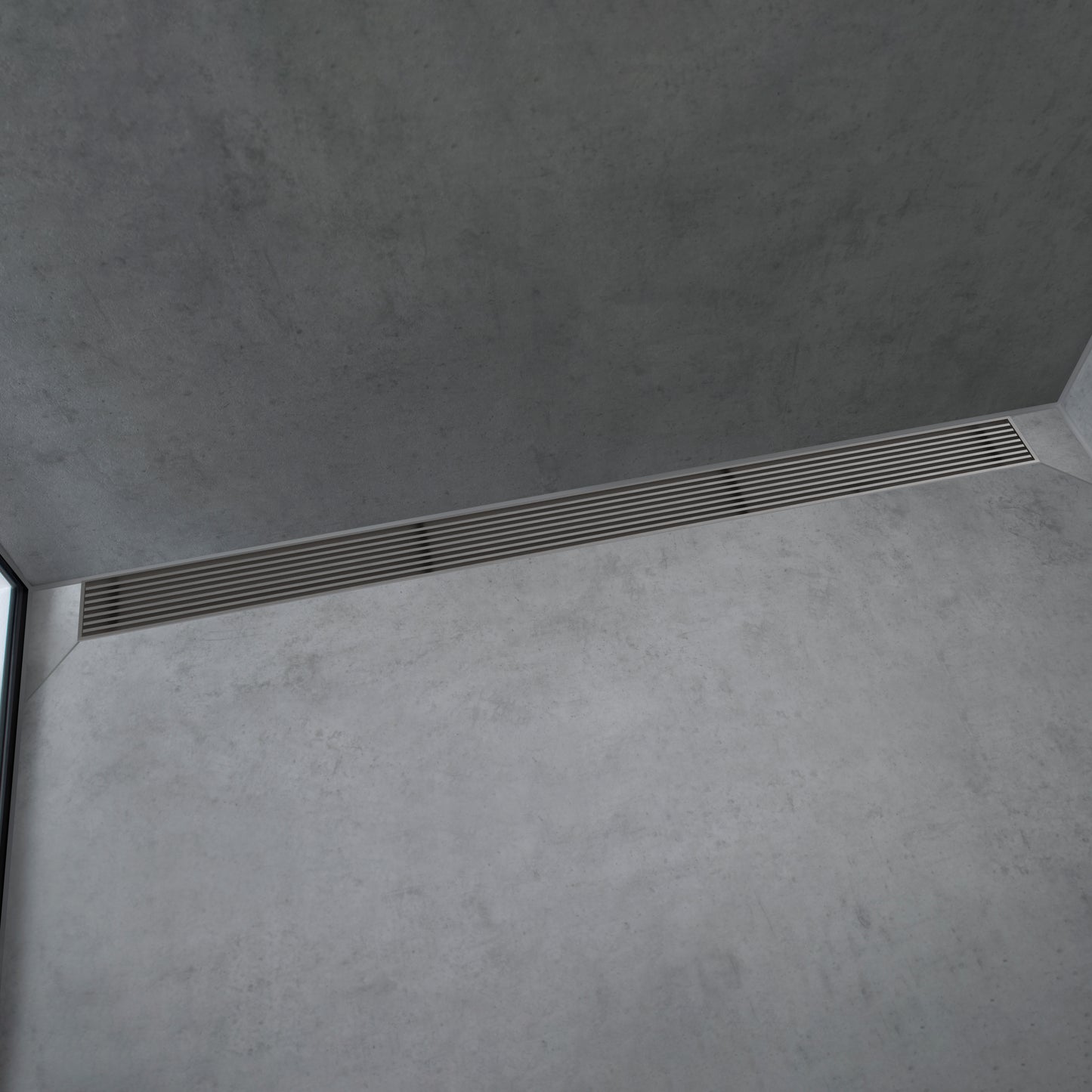 HANSGROHE 56125801 RainDrain Match Boardwalk Trim Boadwalk 47 1/4" with Height Adjustable Frame - Brushed Stainless Steel