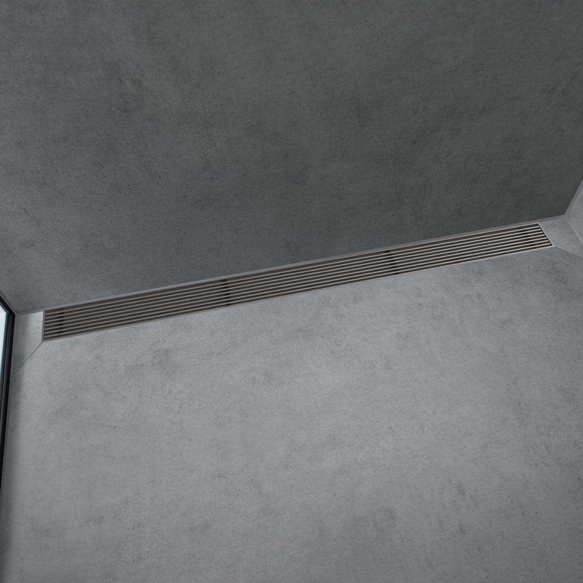HANSGROHE 56125801 RainDrain Match Boardwalk Trim Boadwalk 47 1/4" with Height Adjustable Frame - Brushed Stainless Steel