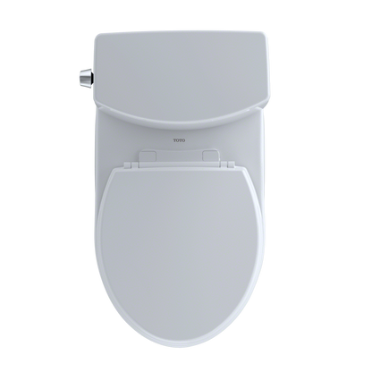 TOTO CST453CUFRG#01 Drake Ii 1G Two-Piece Round 1.0 Gpf Universal Height Toilet With Cefiontect And Right-Hand Trip Lever - Cotton White
