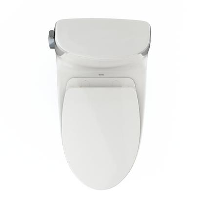 TOTO MS604124CEFG#11 Ultramax Ii One-Piece Elongated 1.28 Gpf Universal Height Toilet With Cefiontect And Ss124 Softclose Seat - Colonial White