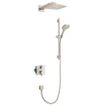 HANSGROHE 04914820 Raindance E Thermostatic Showerhead/Wallbar Set with Rough, 2.0 GPM - Brushed Nickel