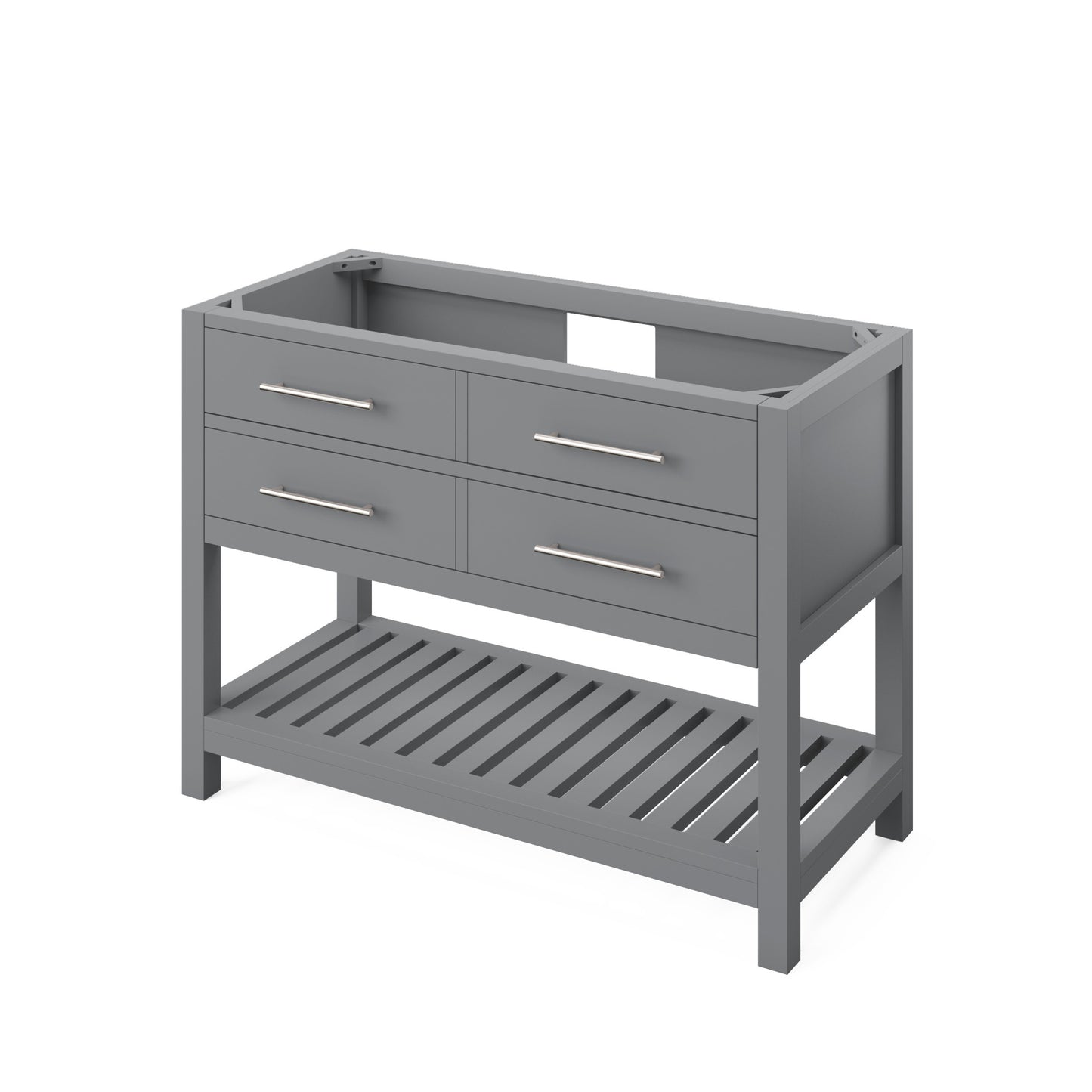 JEFFREY ALEXANDER VKITWAV48GRBGR 48" Grey Wavecrest Vanity, Black Granite Vanity Top, undermount rectangle bowl - Grey