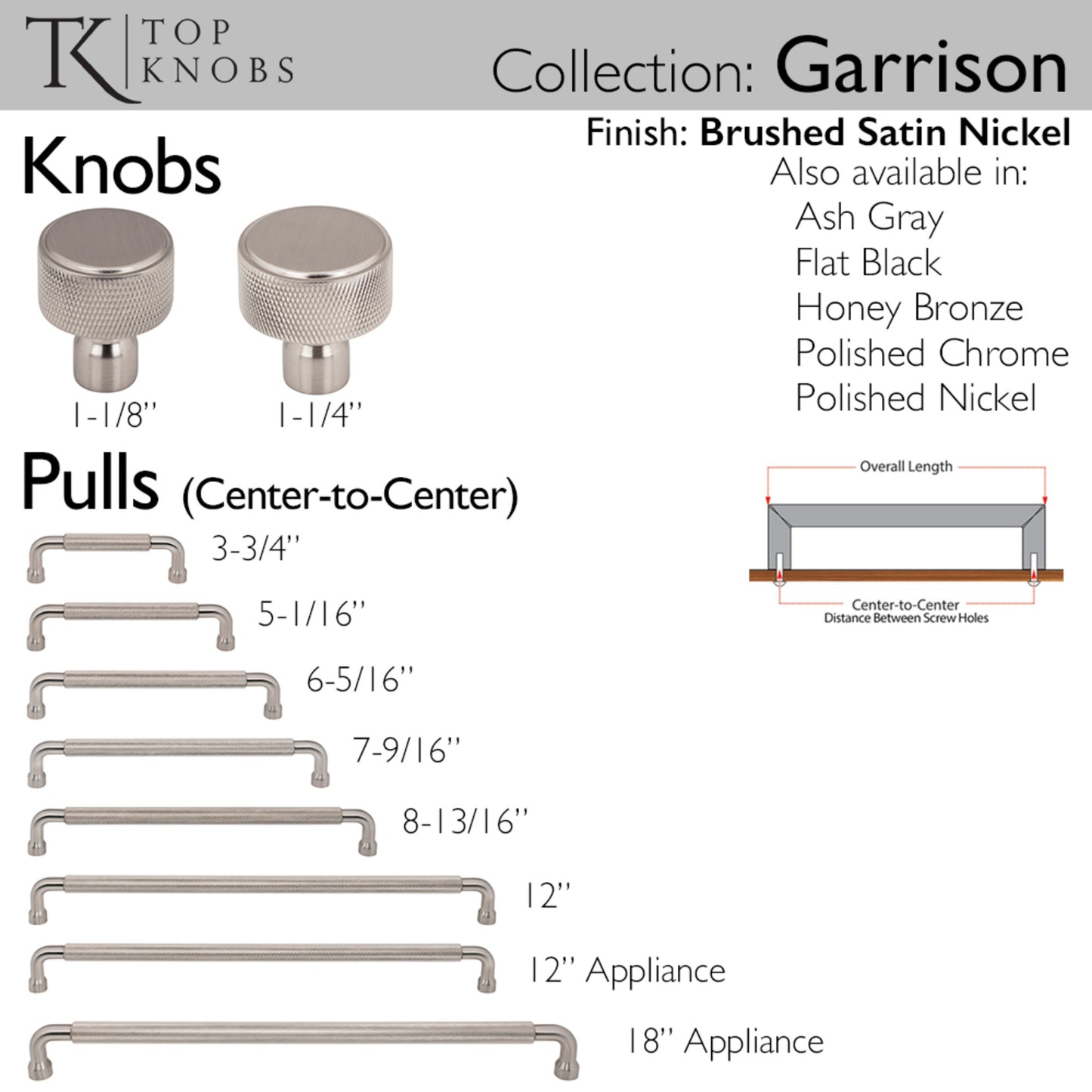 TOP KNOBS TK3266BSN Garrison 8 13/16" Center to Center Bar Pull - Brushed Satin Nickel