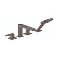 HANSGROHE 32557341 Metropol 4-Hole Roman Tub Set Trim with Lever Handles and 1.75 GPM Handshower - Brushed Black Chrome
