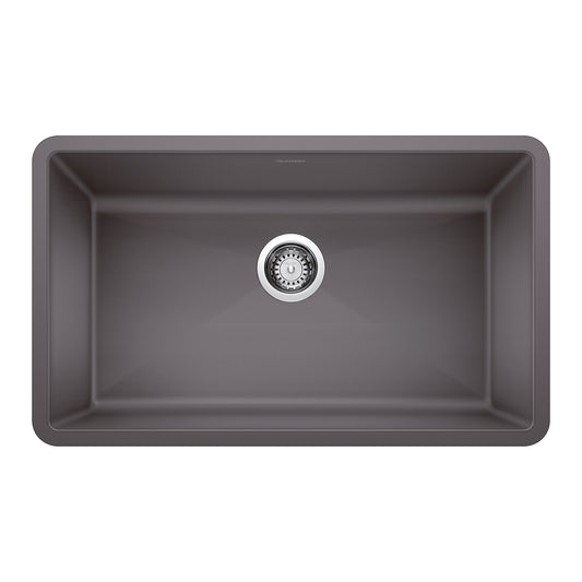 BLANCO 441478 Precis Precis SILGRANIT 32" Super Single Undermount Kitchen Sink - Cinder in Cinder