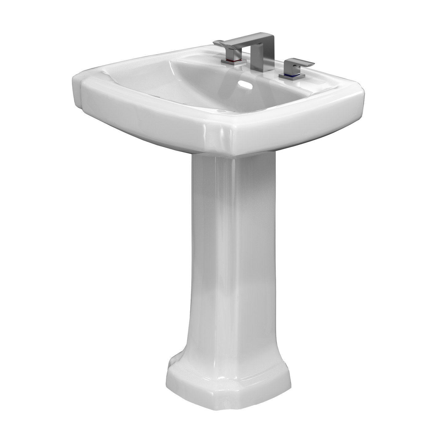 TOTO LPT972.8#01 Guinevere 24-3/8" x 19-7/8" Rectangular Pedestal Bathroom Sink for 8 Inch Center Faucets , Cotton White