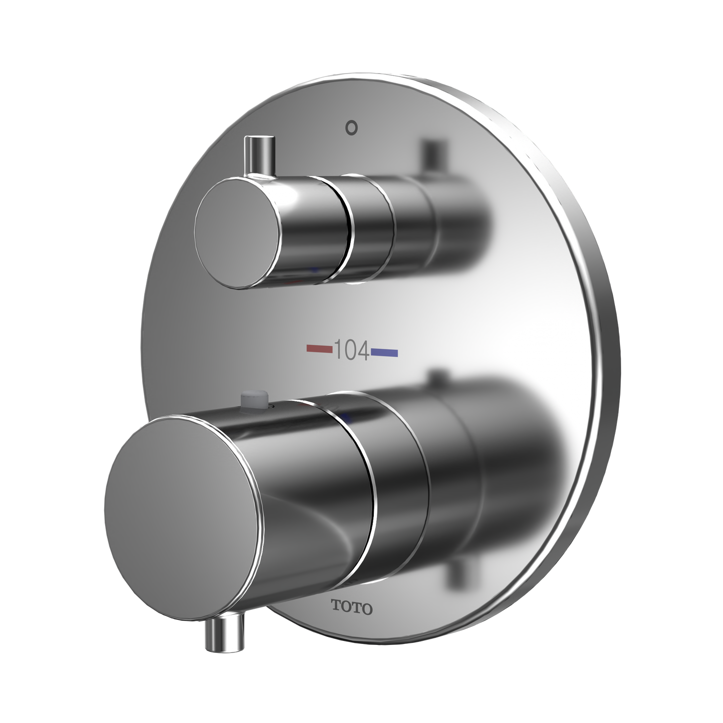 TOTO TBV01408U#CP Round Thermostatic Mixing Valve with Two-Way Diverter Shower Trim , Polished Chrome