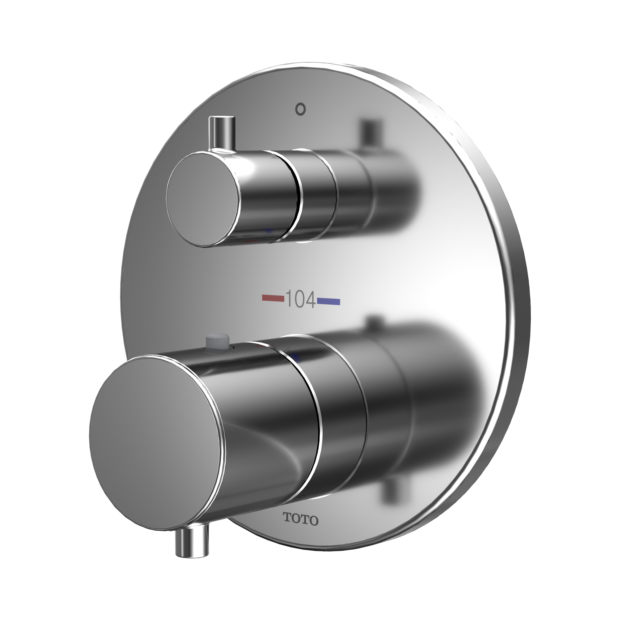 TOTO TBV01408U#CP Round Thermostatic Mixing Valve With Two-Way Diverter Shower Trim - Polished Chrome