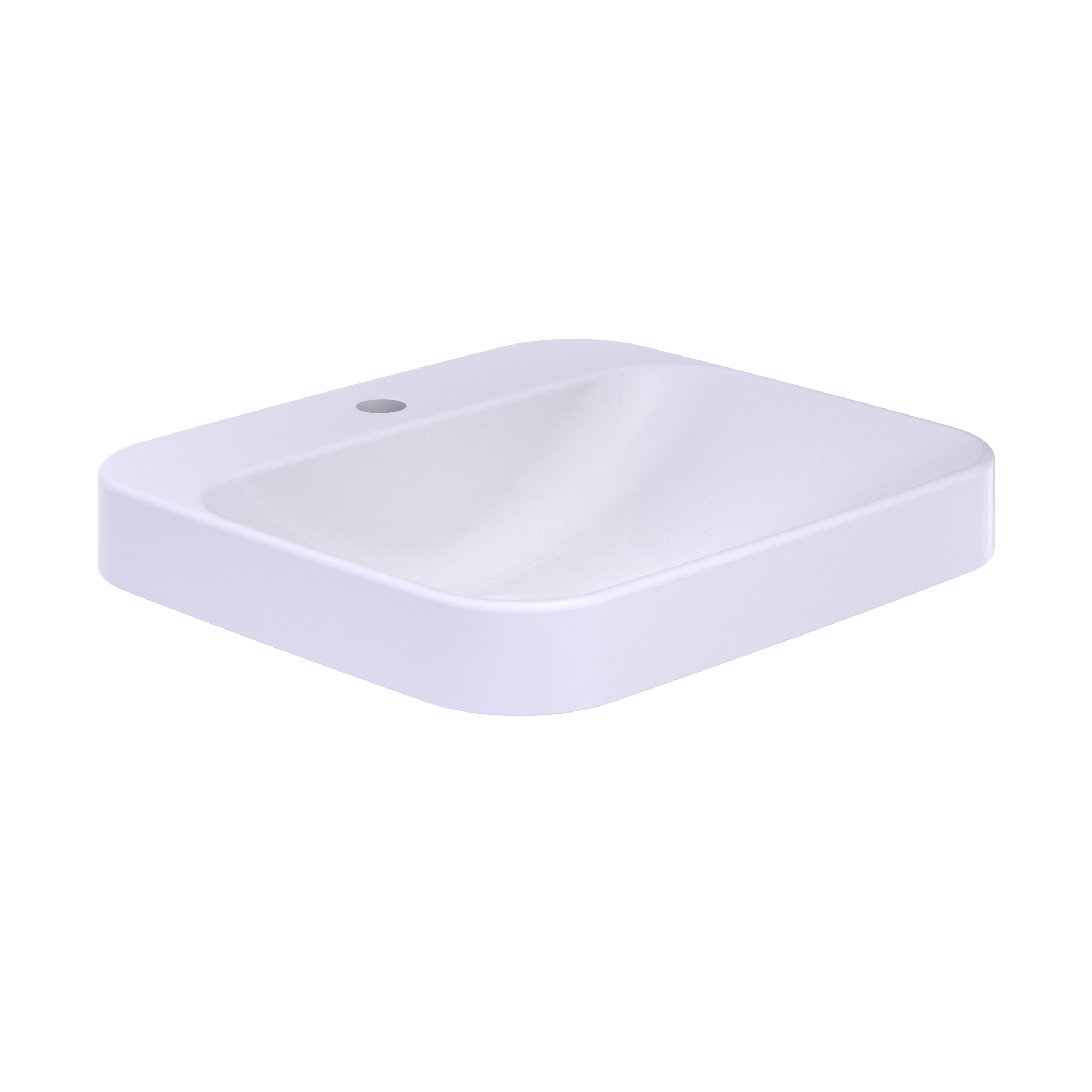 TOTO LT415G#01 Arvina Rectangular 20" Vessel Bathroom Sink With Cefiontect For Single Hole Faucets - Cotton White