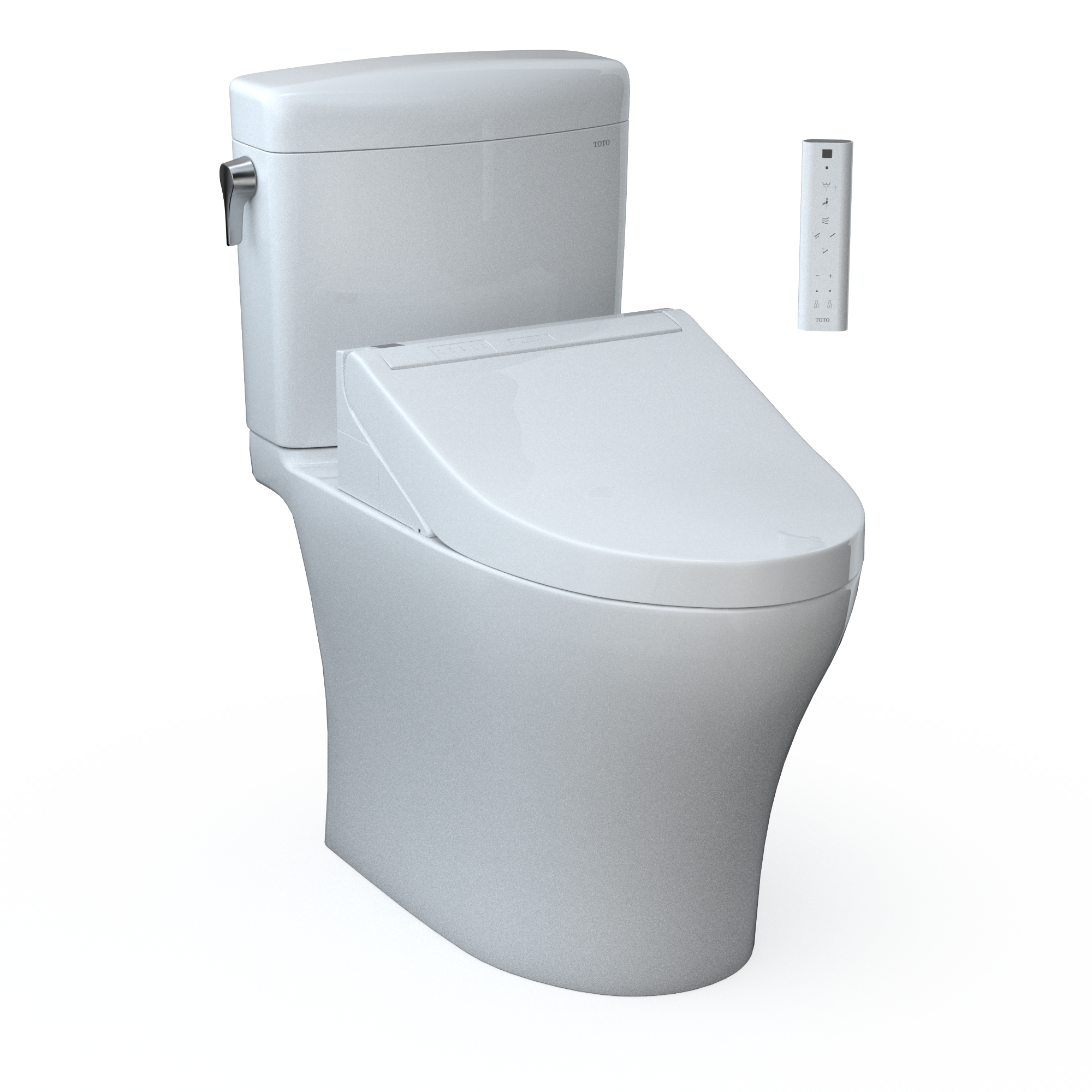 TOTO MW4363084CEMFGN#01 Washlet+ Aquia Iv Cube Two-Piece Elongated Dual Flush 1.28 And 0.9 Gpf Toilet With C5 Bidet Seat - Cotton White