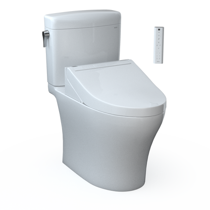 TOTO MW4363084CEMFGN#01 Washlet+ Aquia Iv Cube Two-Piece Elongated Dual Flush 1.28 And 0.9 Gpf Toilet With C5 Bidet Seat - Cotton White