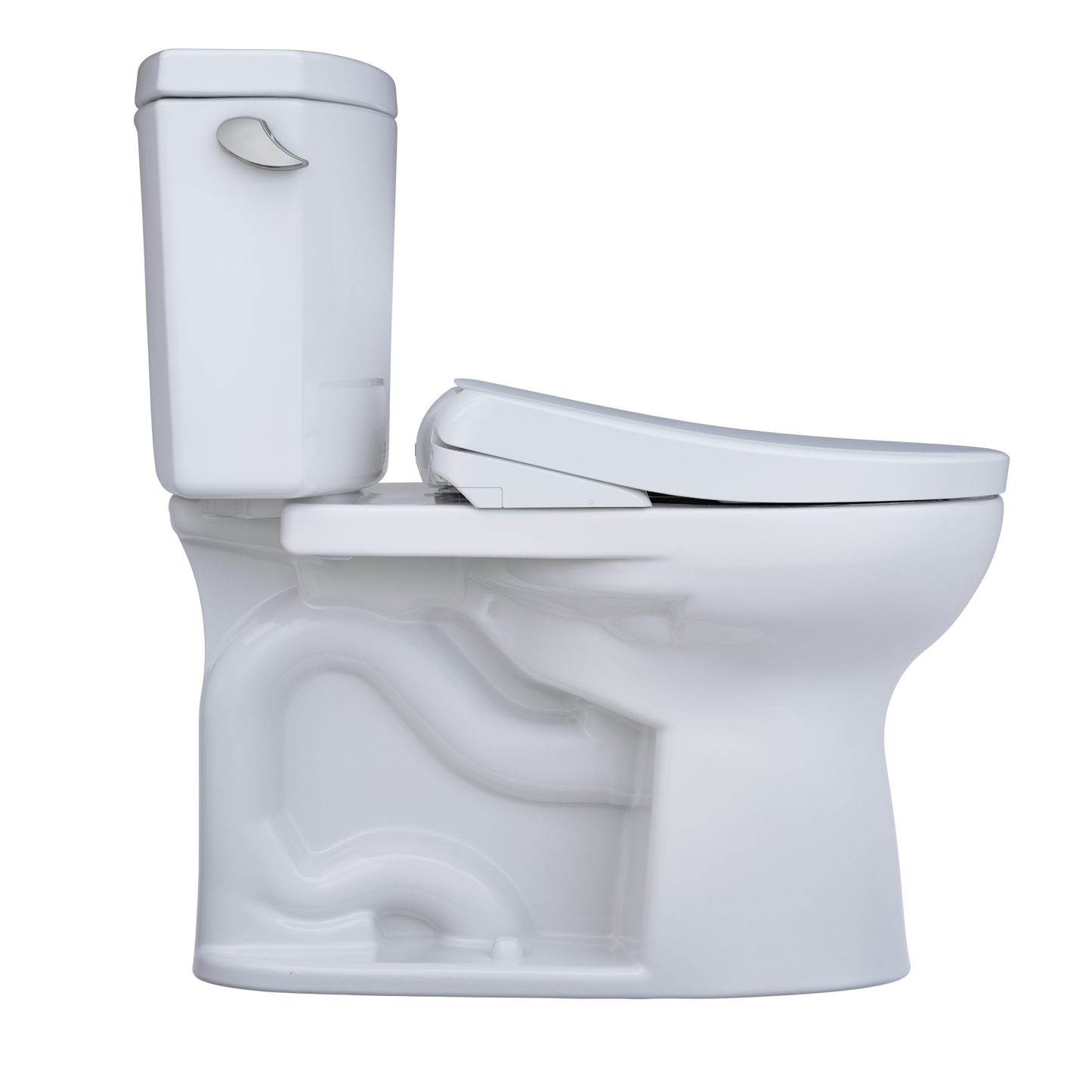 TOTO MW4544736CEFGA#01 WASHLET+ Drake II Two-Piece Elongated 1.28 GPF Toilet with Auto Flush WASHLET+ S7A Contemporary Bidet Seat , Cotton White