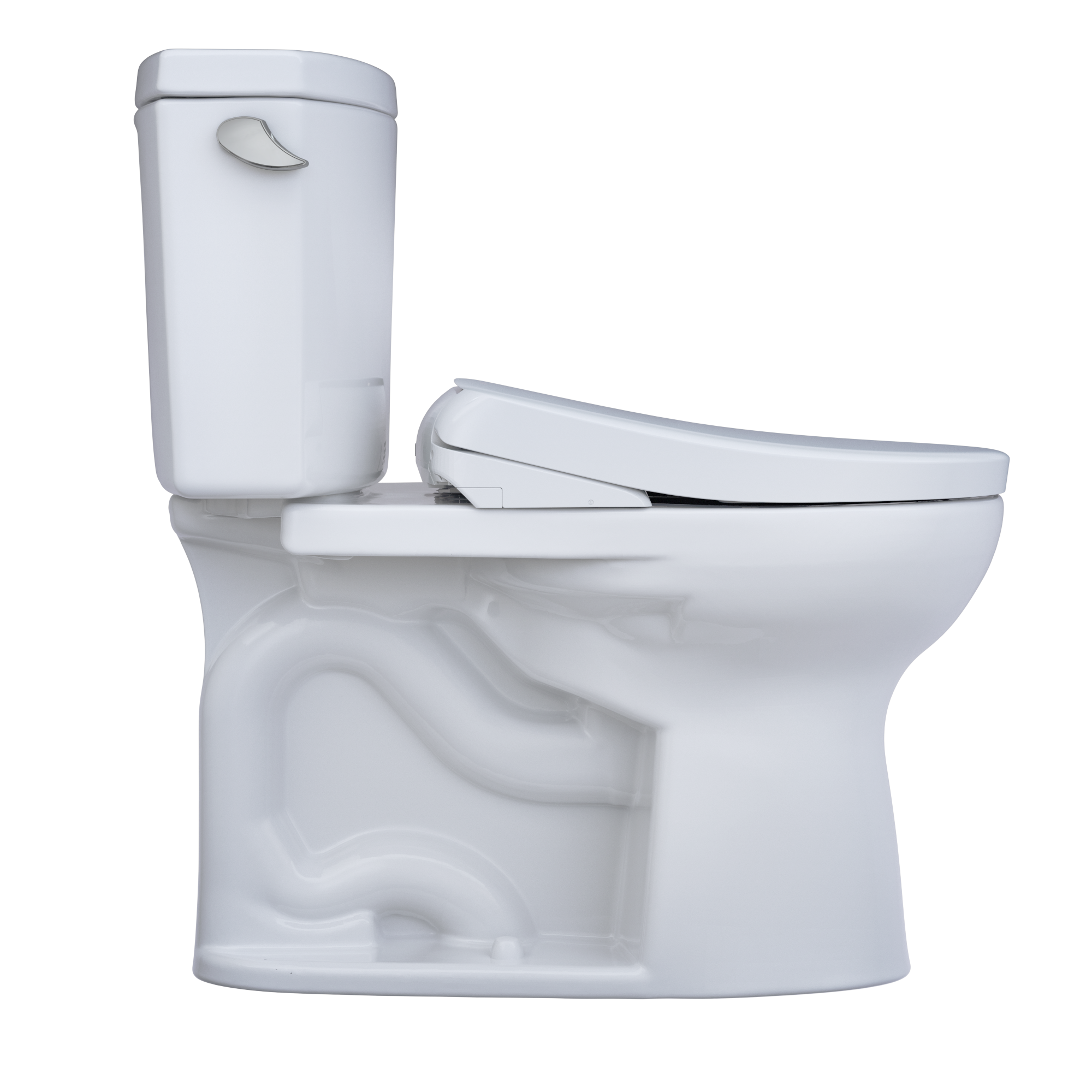 TOTO MW4544726CEFGA#01 Washlet+ Drake Ii Two-Piece Elongated 1.28 Gpf Toilet With Auto Flush Washlet+ S7 Contemporary Bidet Seat - Cotton White