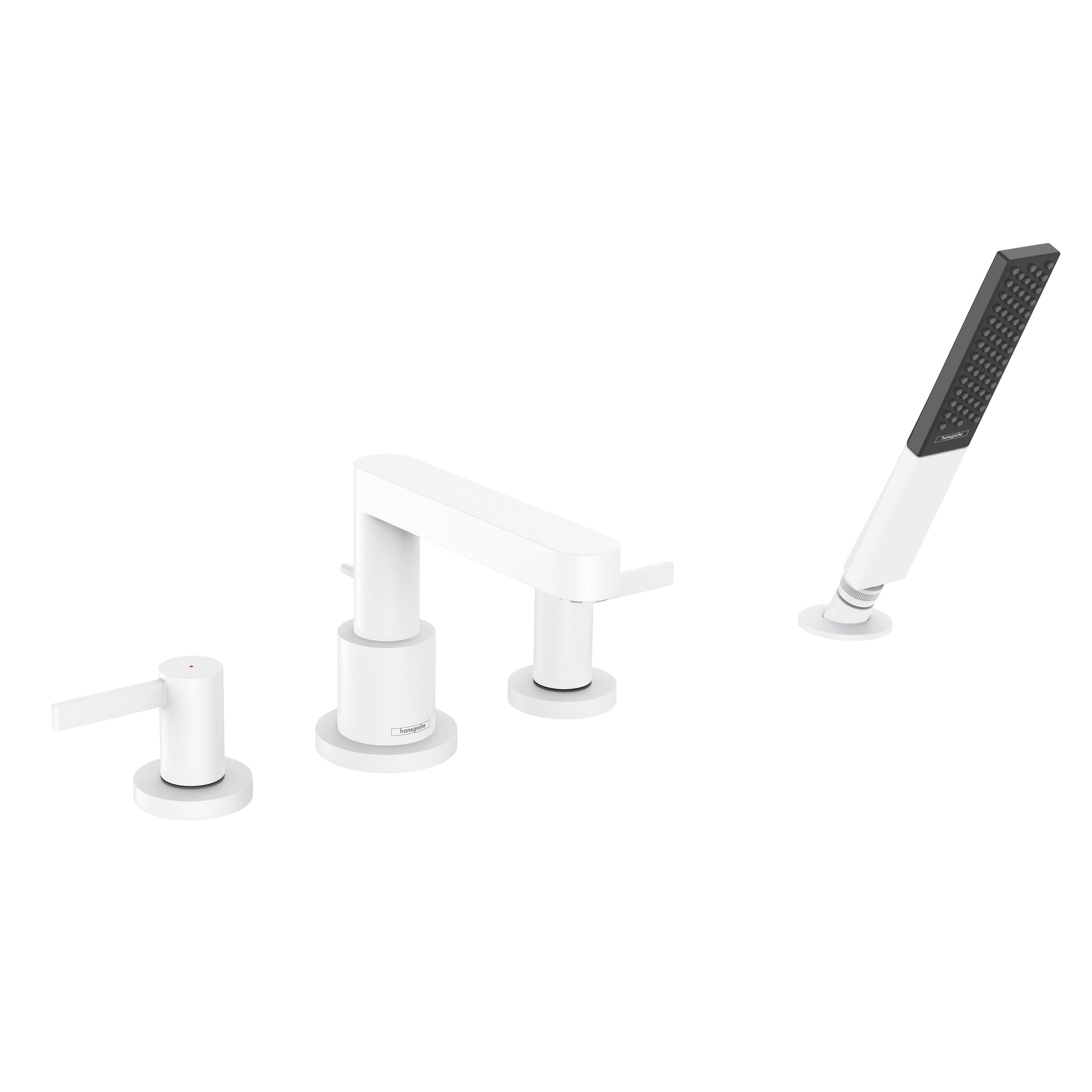 HANSGROHE 76443701 Finoris 4-Hole Roman Tub Set Trim with 1.75 GPM Handshower - Matte White