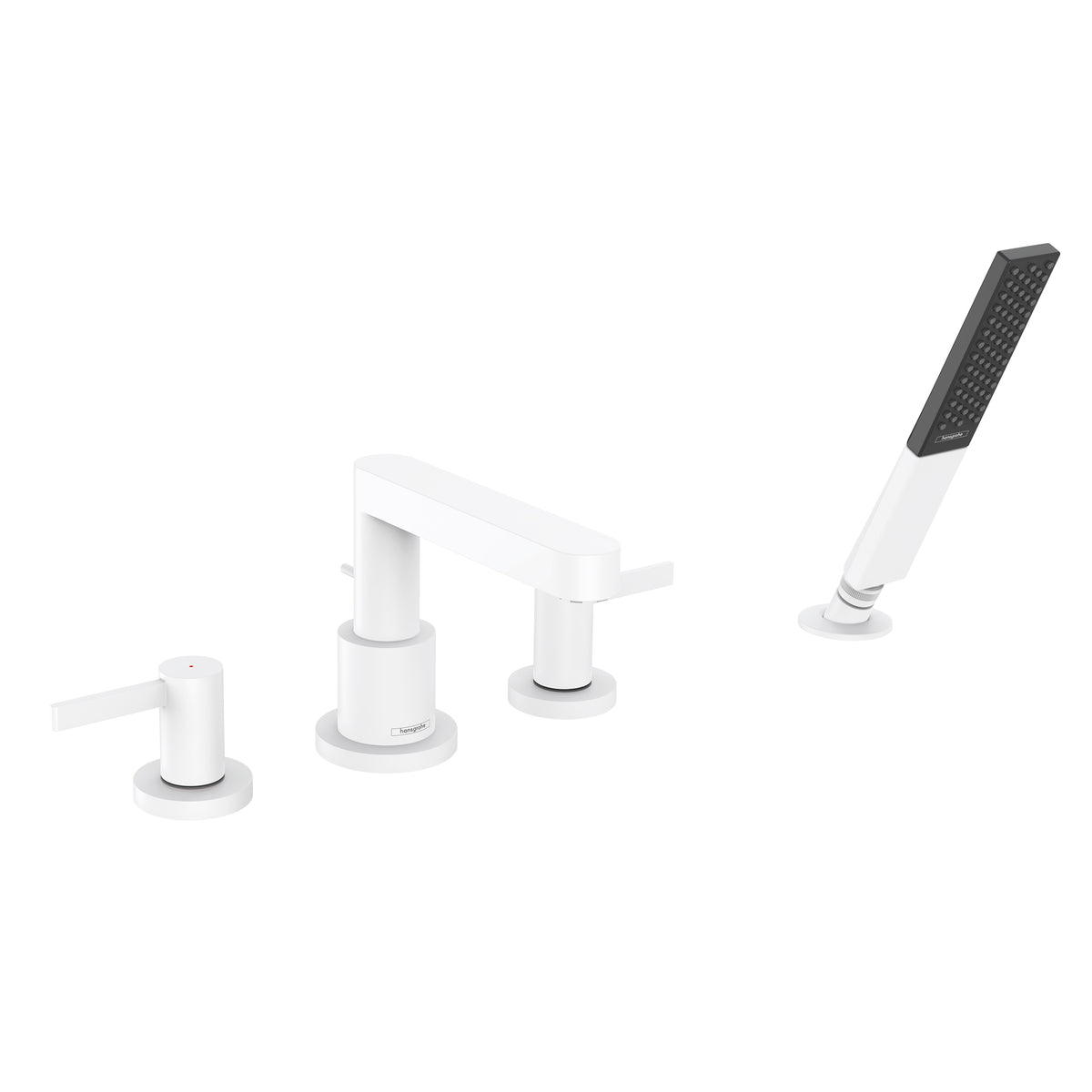 HANSGROHE 76443701 Finoris 4-Hole Roman Tub Set Trim with 1.75 GPM Handshower - Matte White