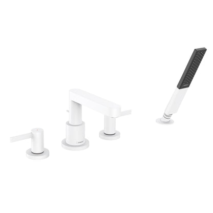 HANSGROHE 76443701 Finoris 4-Hole Roman Tub Set Trim with 1.75 GPM Handshower - Matte White