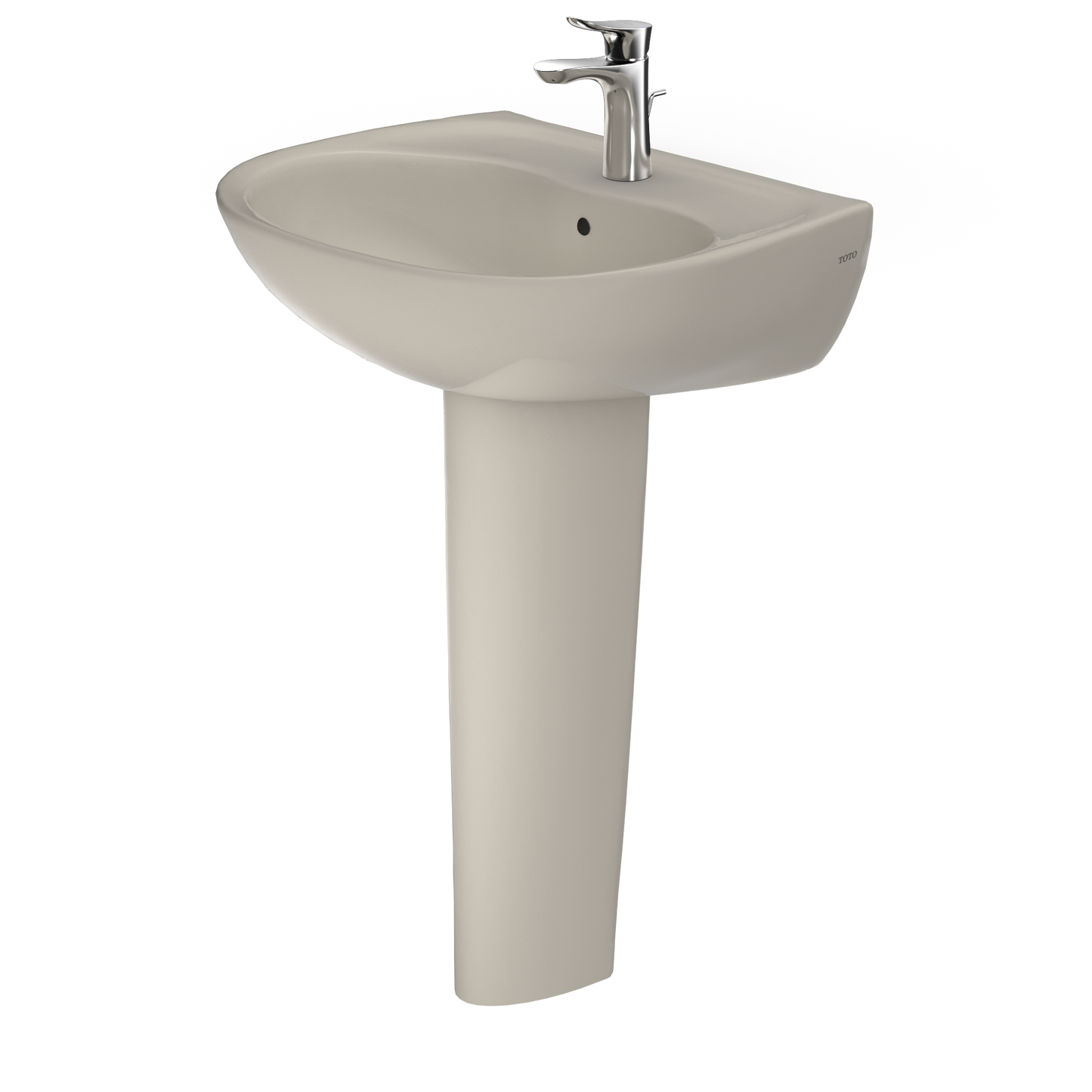 TOTO LPT241G#03 Supreme Oval Basin Pedestal Bathroom Sink with CeFiONtect for Single Hole Faucets , Bone