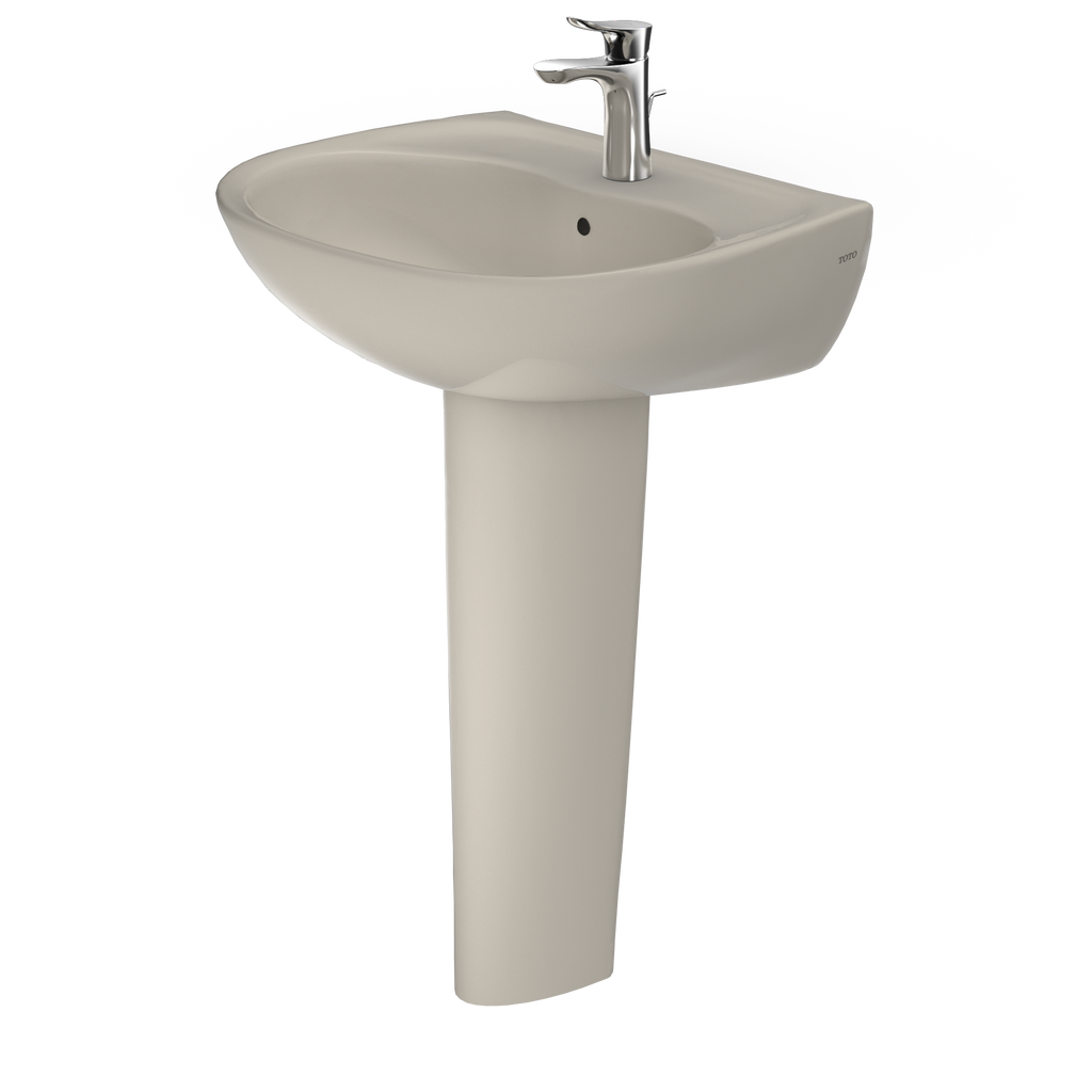 TOTO LPT241G#03 Supreme Oval Basin Pedestal Bathroom Sink With Cefiontect For Single Hole Faucets - Bone