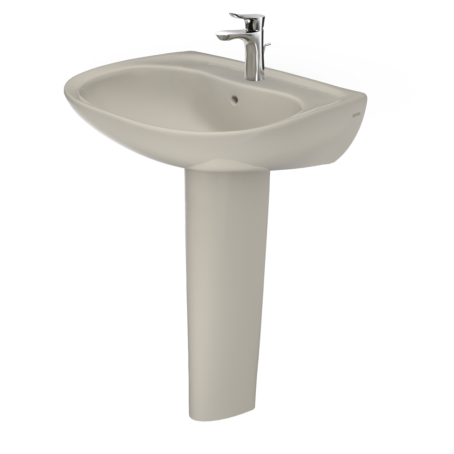 TOTO LPT242G#03 Prominence Oval Basin Pedestal Bathroom Sink with CeFiONtect for Single Hole Faucets , Bone