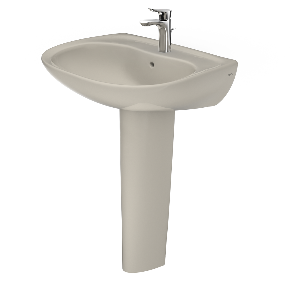 TOTO LPT242G#03 Prominence Oval Basin Pedestal Bathroom Sink With Cefiontect For Single Hole Faucets - Bone