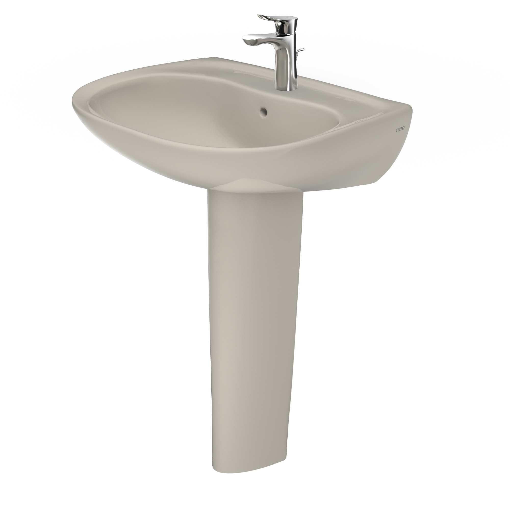 TOTO LPT242G#03 Prominence Oval Basin Pedestal Bathroom Sink With Cefiontect For Single Hole Faucets - Bone
