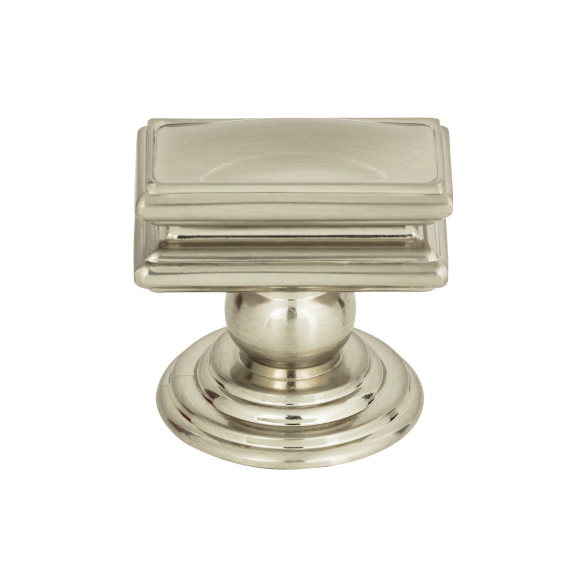 ATLAS 377-BRN Campaign 1 1/2" Length Rectangle Knob - Brushed Nickel