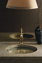 KOHLER K-14297-MP1 Lilies Lore 17-1/2" Oval Undermount Bathroom Sink, No Overflow - Medium Patina