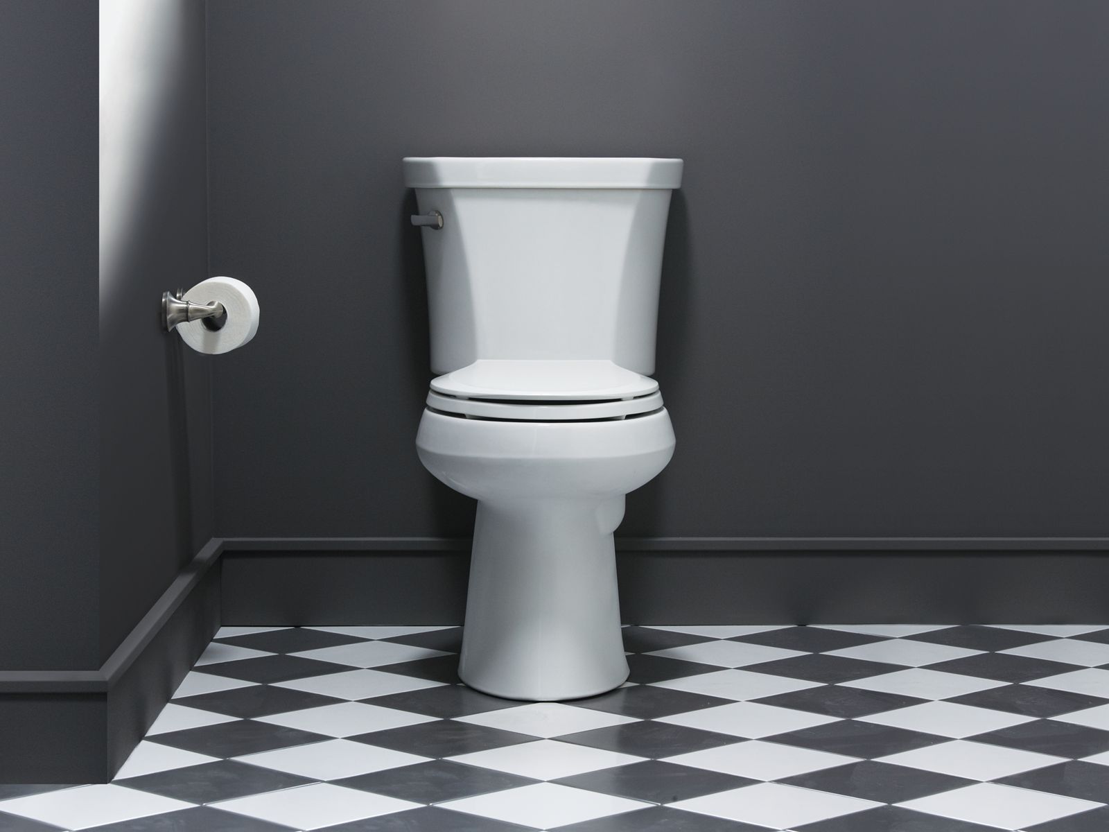 KOHLER K-3979-7 Highline Two-Piece Elongated Toilet, 1.6 Gpf - Black Black