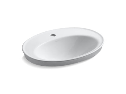 KOHLER K-2075-1-96 Serif 22-1/4" oval drop-in bathroom sink - Biscuit