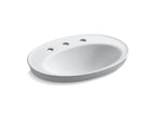 KOHLER K-2075-8-96 Serif 22-1/4" Oval Drop-In Bathroom Sink - Biscuit