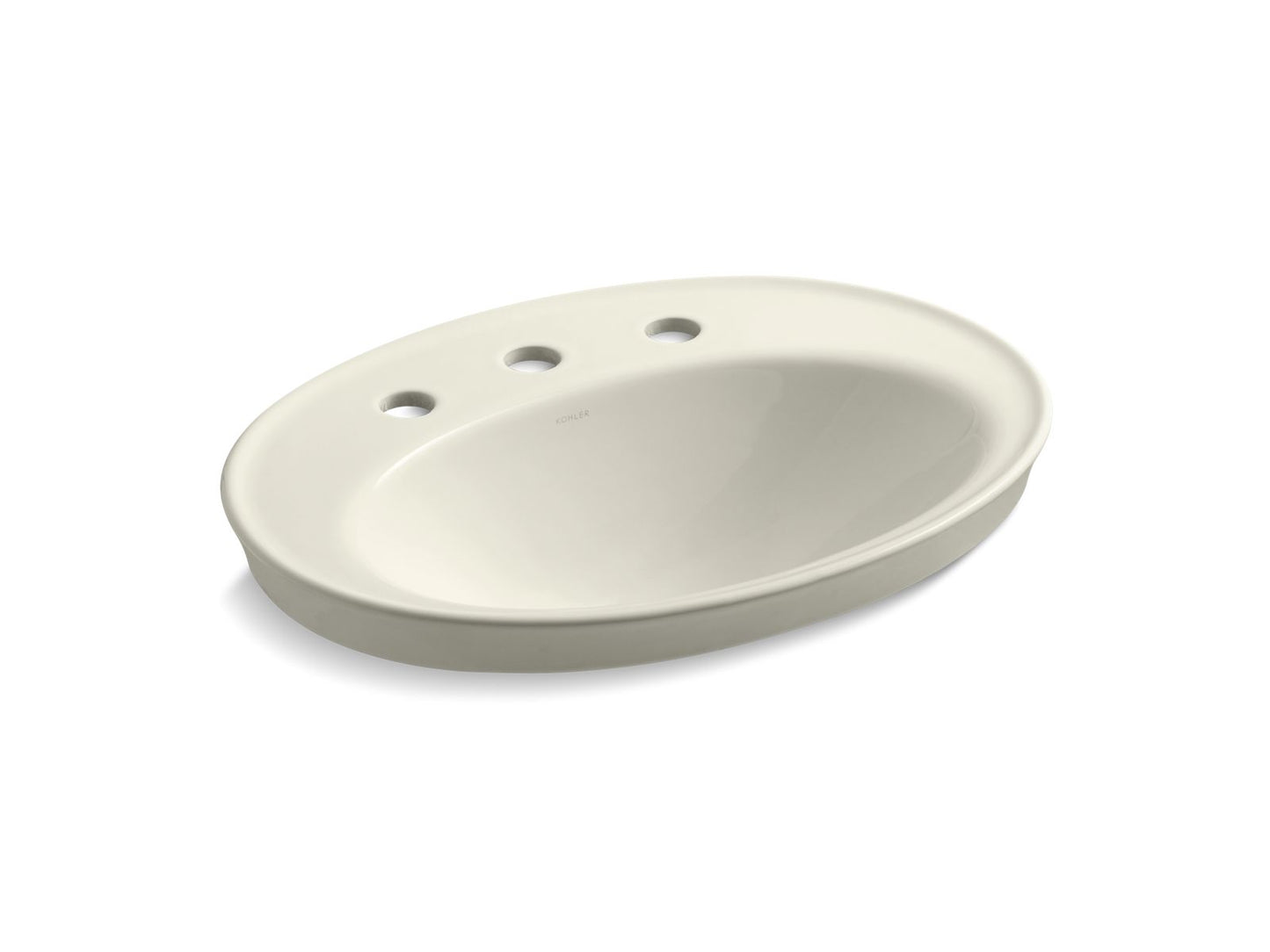 KOHLER K-2075-8-96 Serif 22-1/4" Oval Drop-In Bathroom Sink In Biscuit